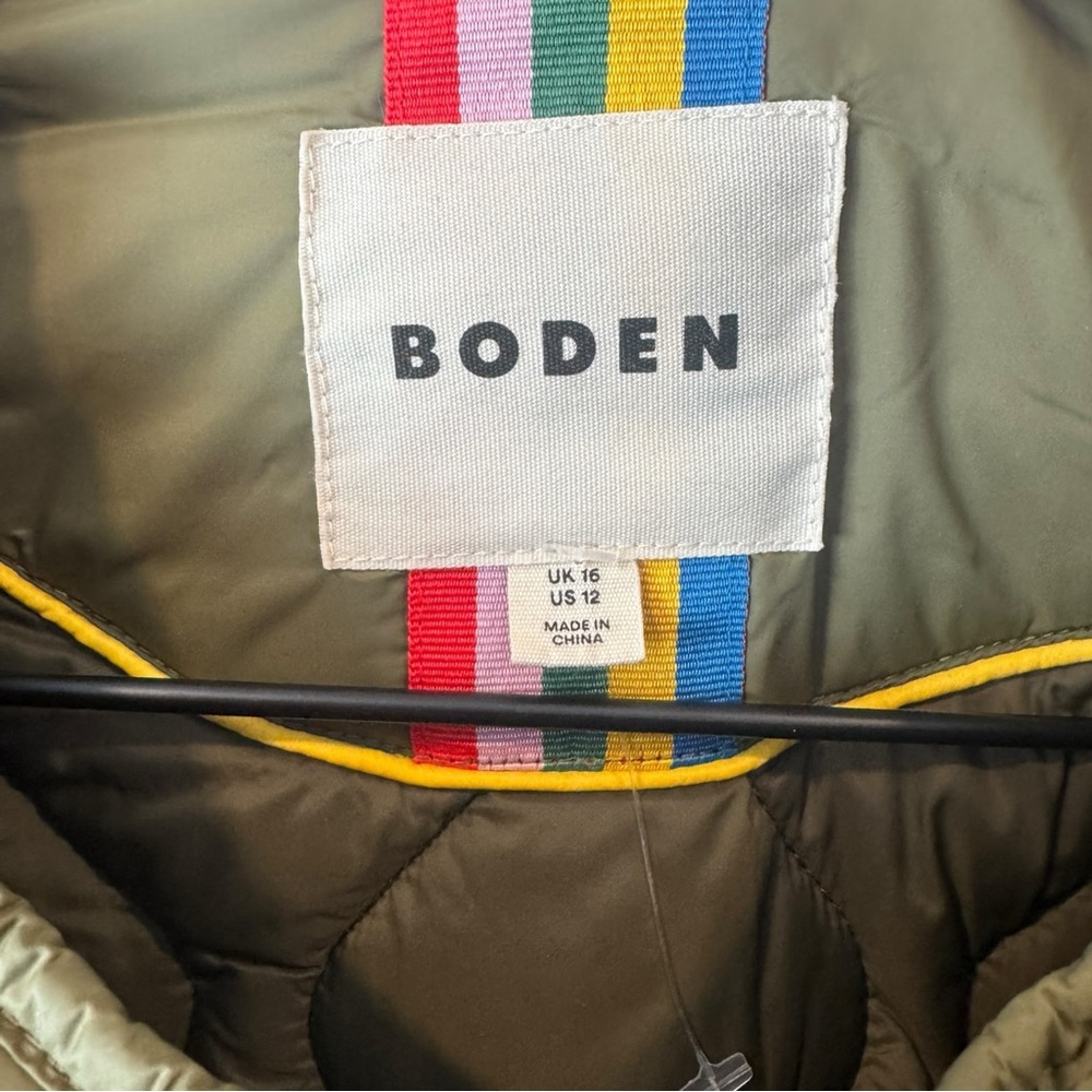 Boden Derby Quilted Liner Jacket Relaxed Fit‎ Olive Green 12 - Picture 6 of 9